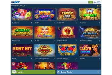 1xbet - games page