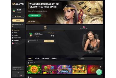 1xSlots Casino - main page