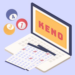 Keno on a laptop screen