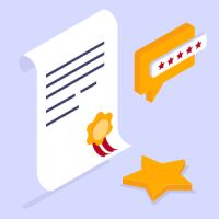 License, dialog box and a star