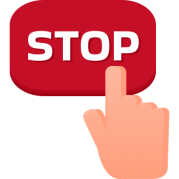 Person pushing the STOP button