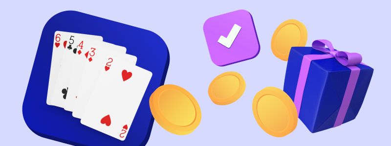 Video poker cards and a bonus