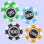 Casino chips with various values