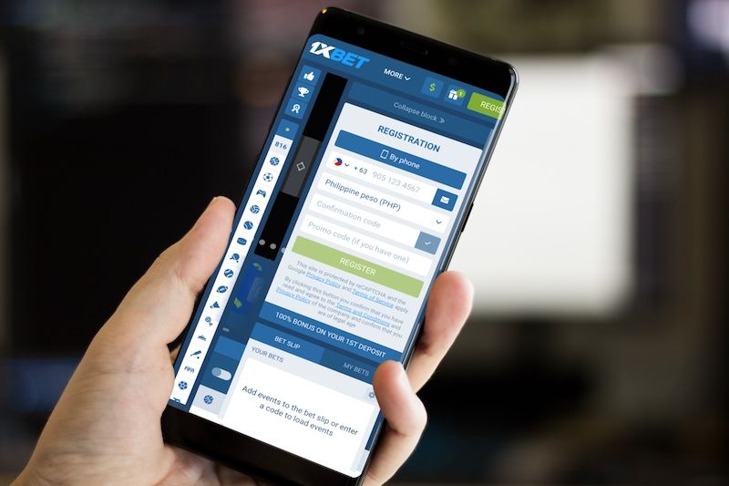 1xBet Casino on a phone screen