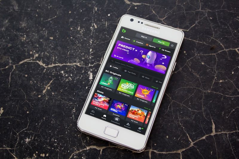 BC.Game Casino on a phone screen