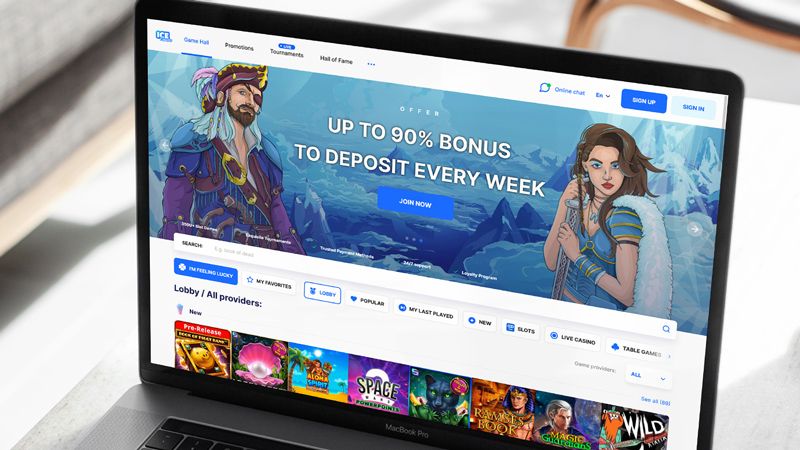 Bons Casino on a laptop screen