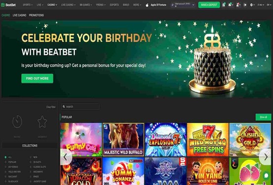 Beatbet casino main page