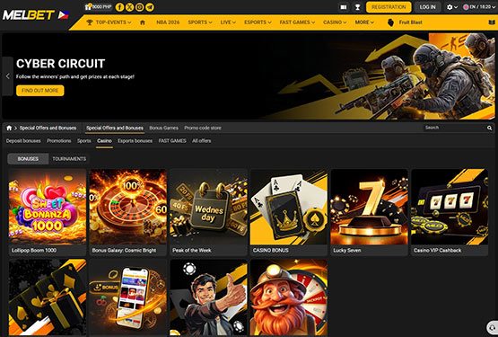 MelBet promo page